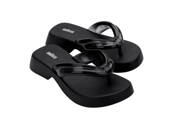 Melissa Airbubble Flip Flop Double Black MelissaAustralia