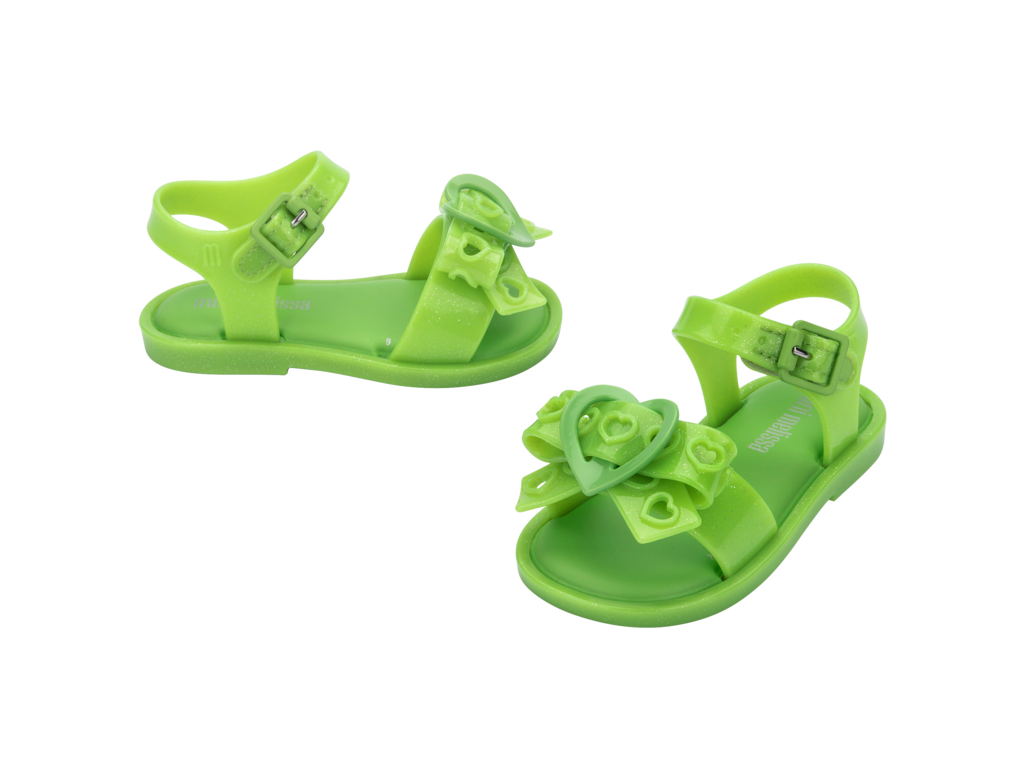 Mini Melissa Mar Sandal Hot - Glitter Green