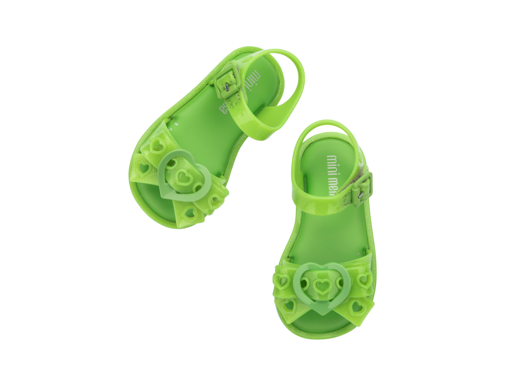 Mini Melissa Mar Sandal Hot - Glitter Green