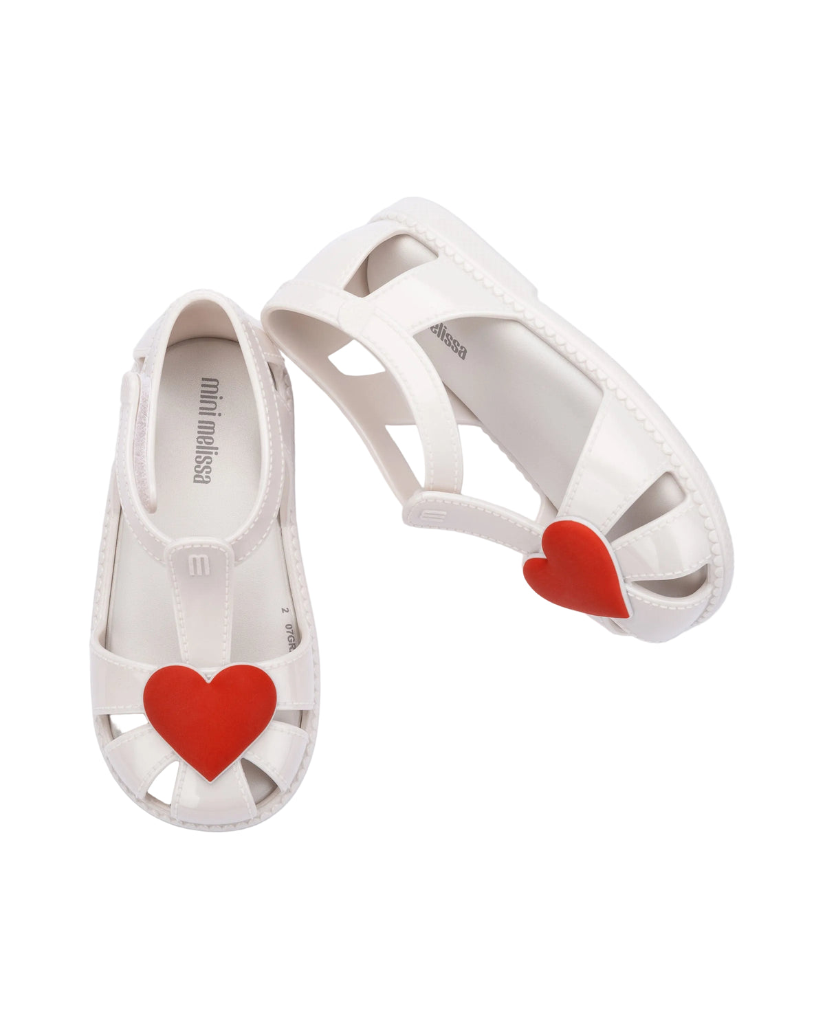 MINI MELISSA HIP HEART BALLERINA WHITE METTALIC