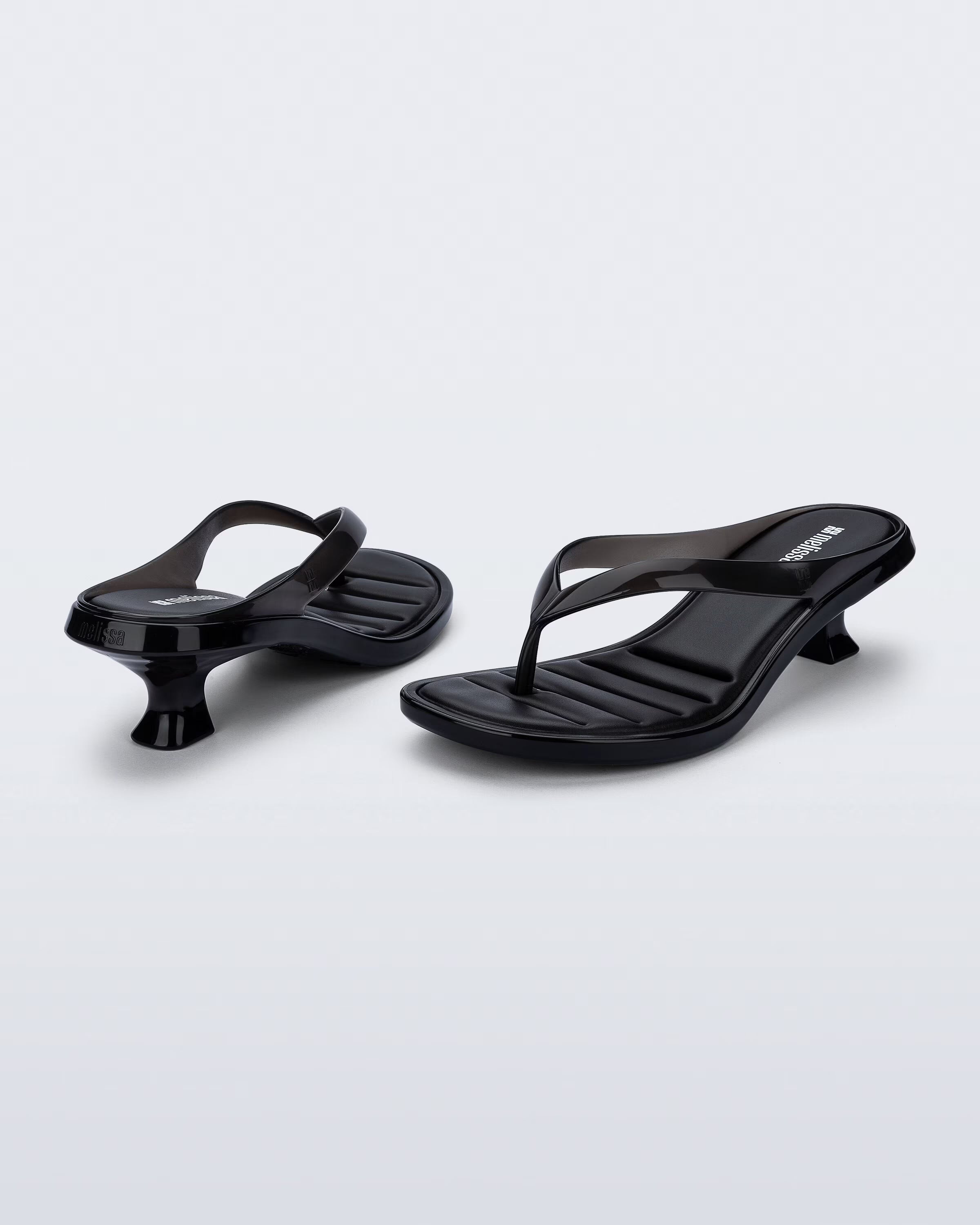 Melissa Thong Kitten Heel Black
