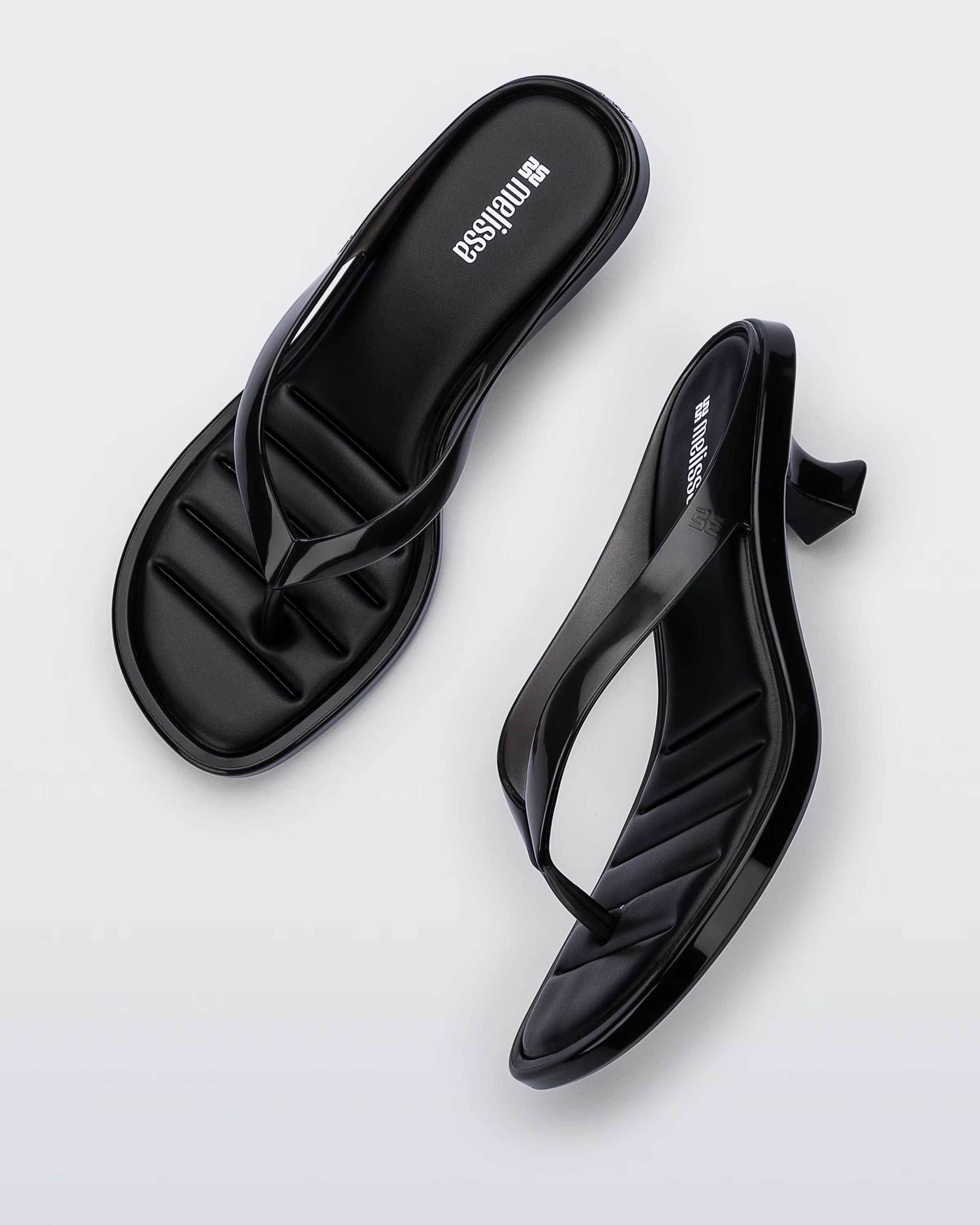 Melissa Thong Kitten Heel Black