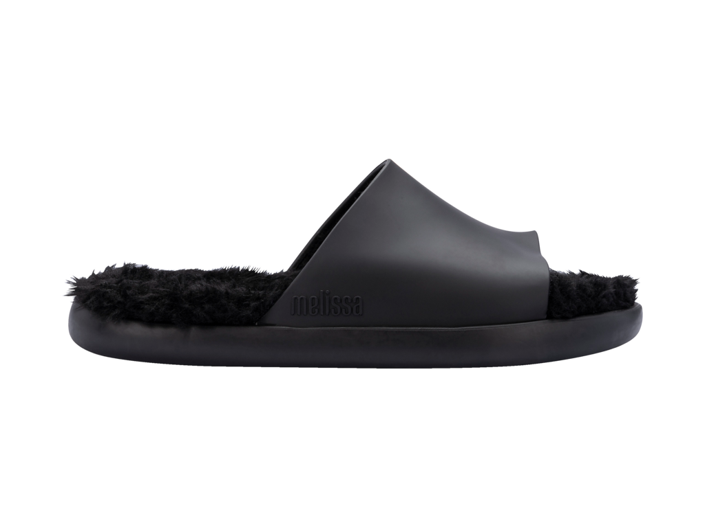 Melissa Fluffy Slide - Black