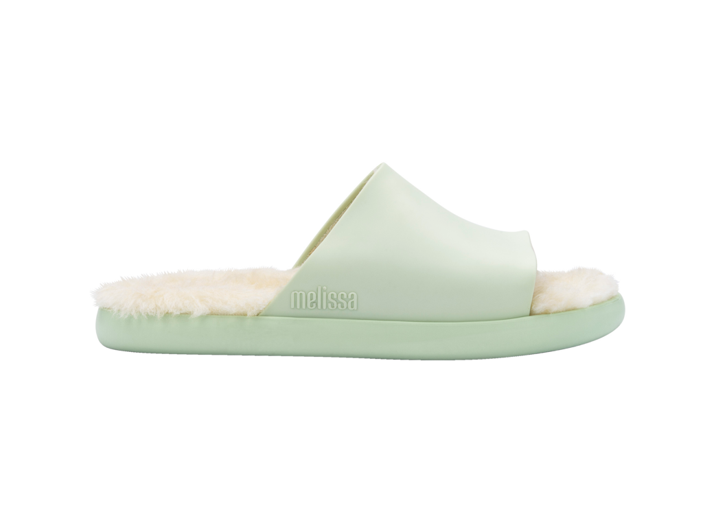 Melissa Fluffy Slide - Green Beige