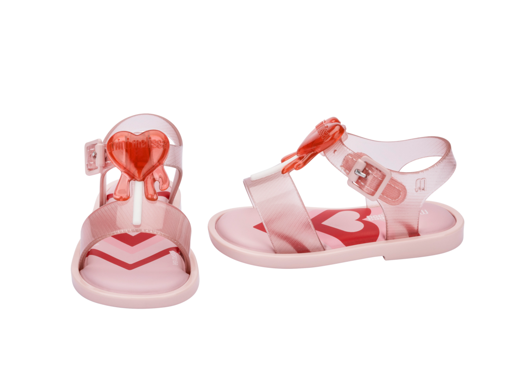 Mini Melissa Mar Sandal Jelly Pop - Clear Pink Red