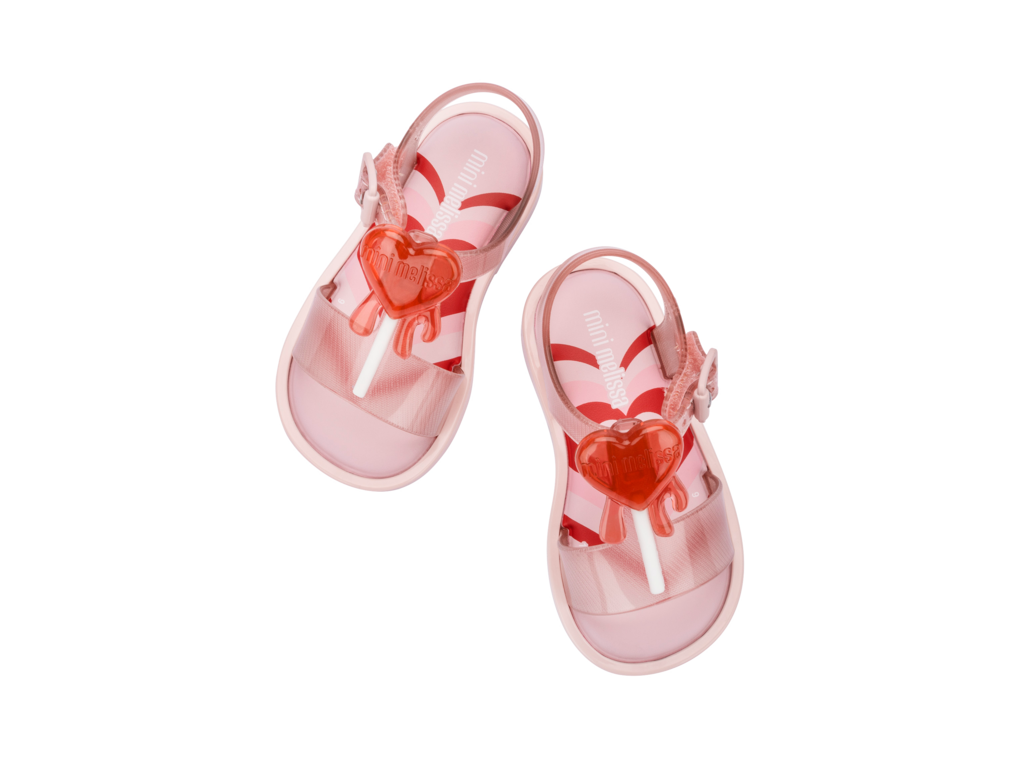 Mini Melissa Mar Sandal Jelly Pop - Clear Pink Red