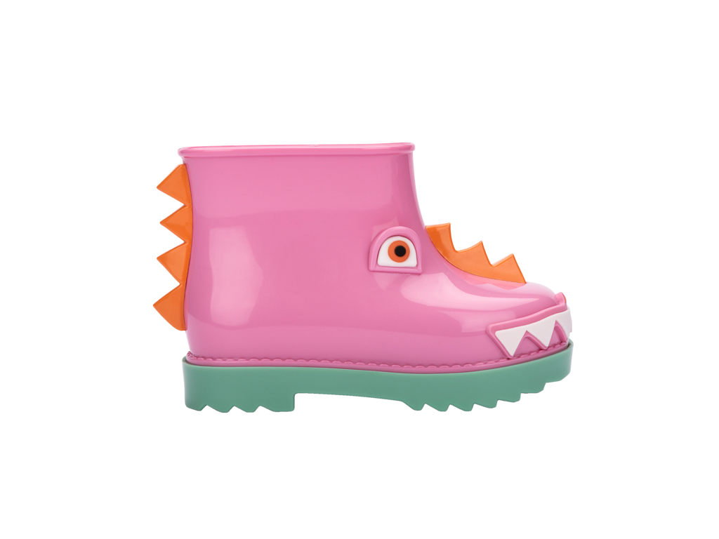 Mini Melissa Rain Boot + Fabula BB - Green Pink