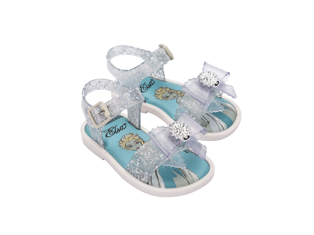 Mini Melissa Mar Sandal Sandal + Disney - Glitter Clear