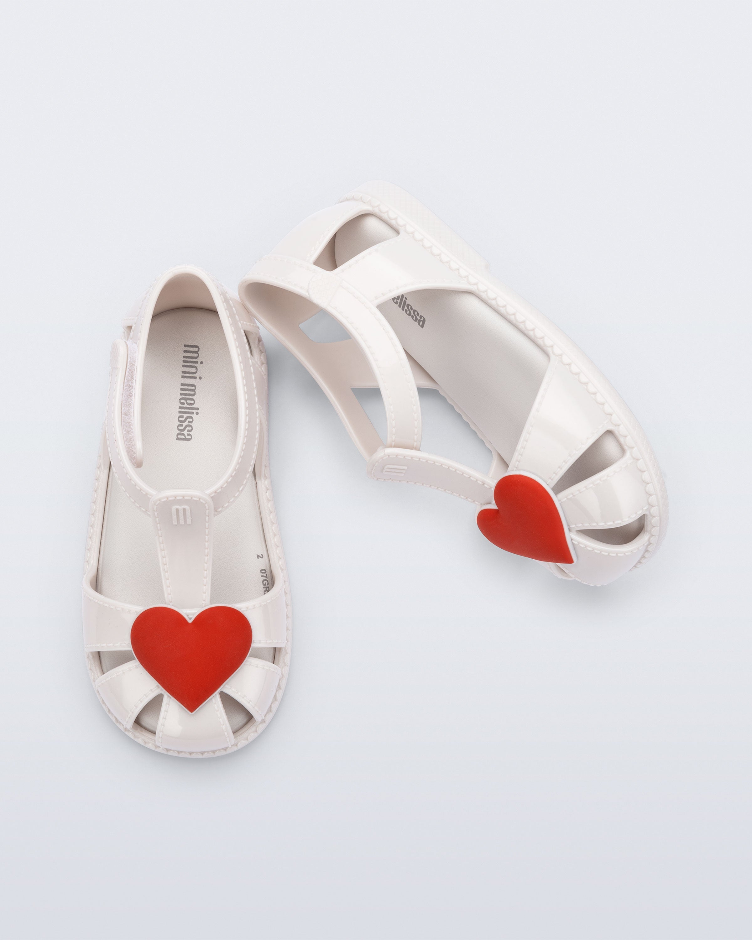MINI MELISSA HIP HEART BALLERINA WHITE METTALIC