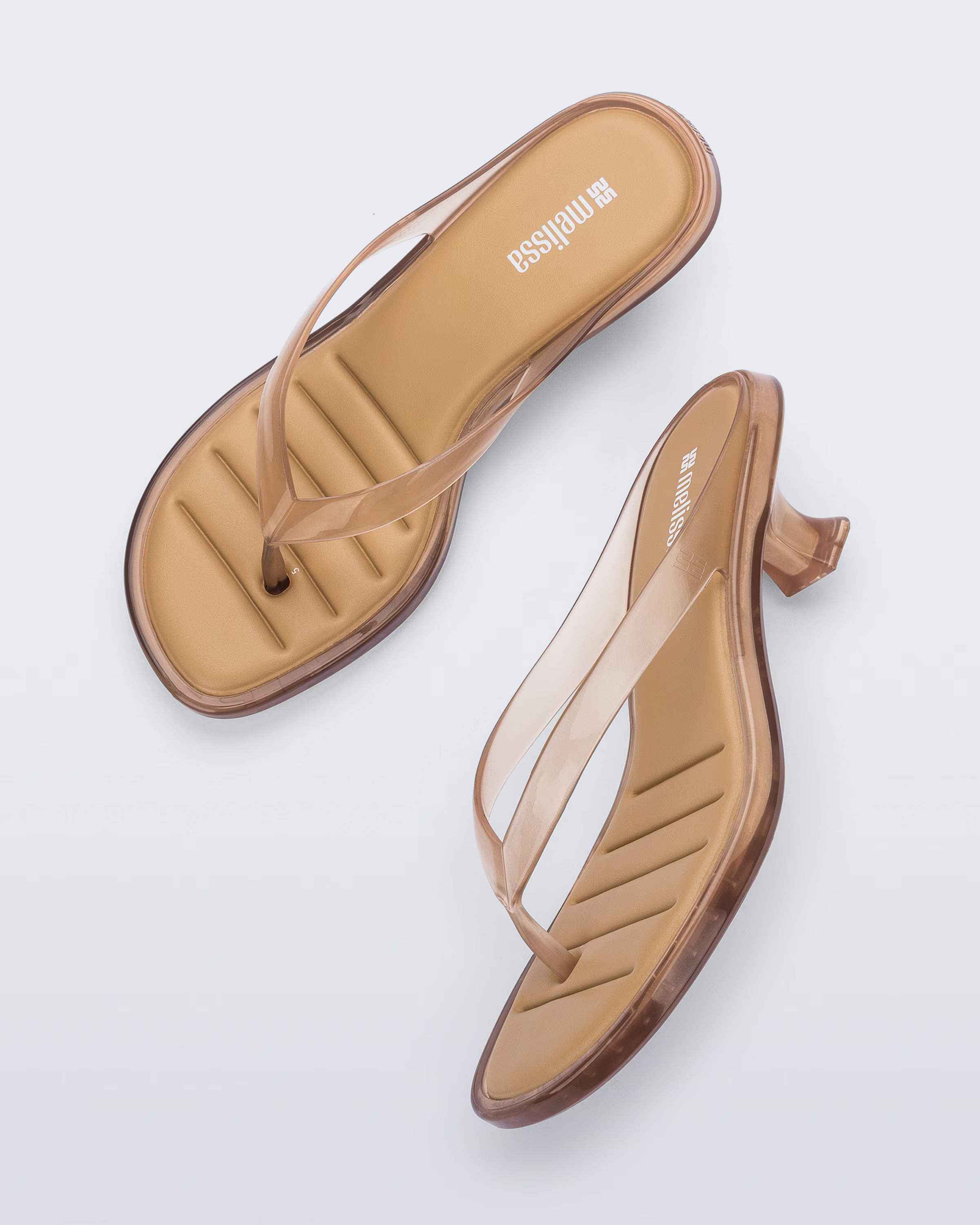 Melissa Thong Kitten Heel - Clear Beige