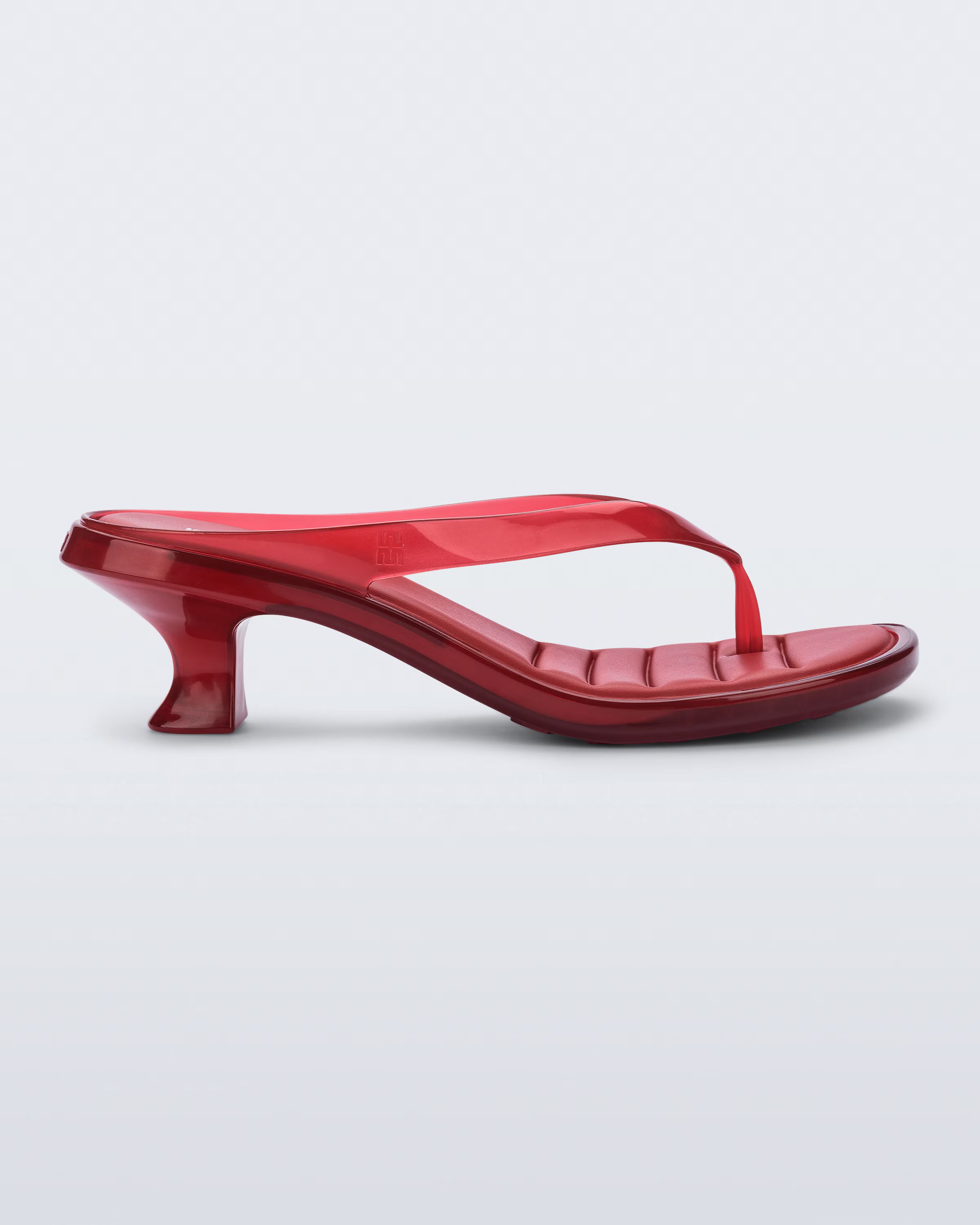 Melissa Thong Kitten Heel - Transparent Red