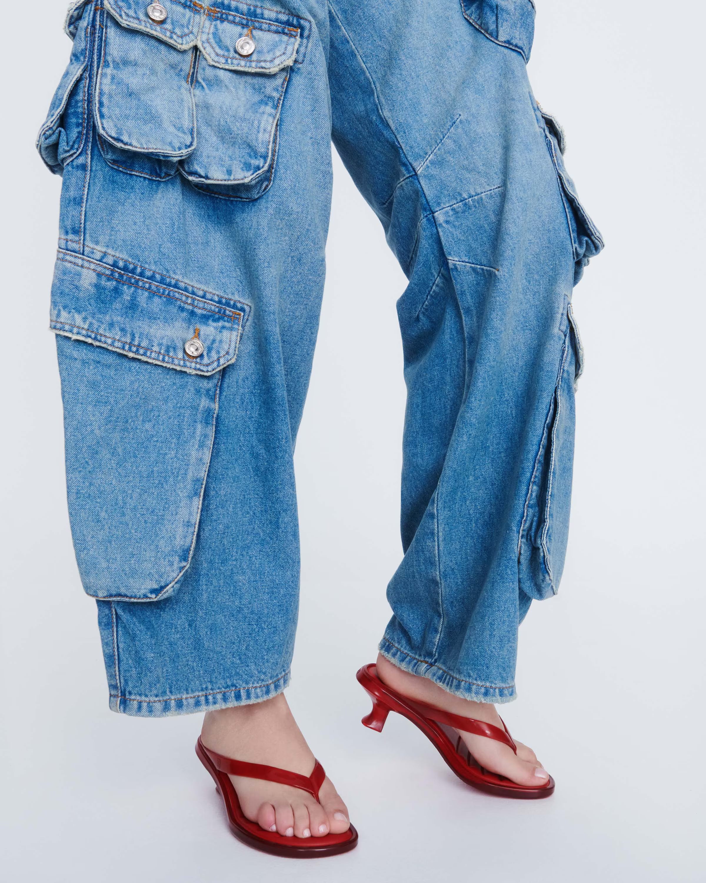 Melissa Thong Kitten Heel - Transparent Red