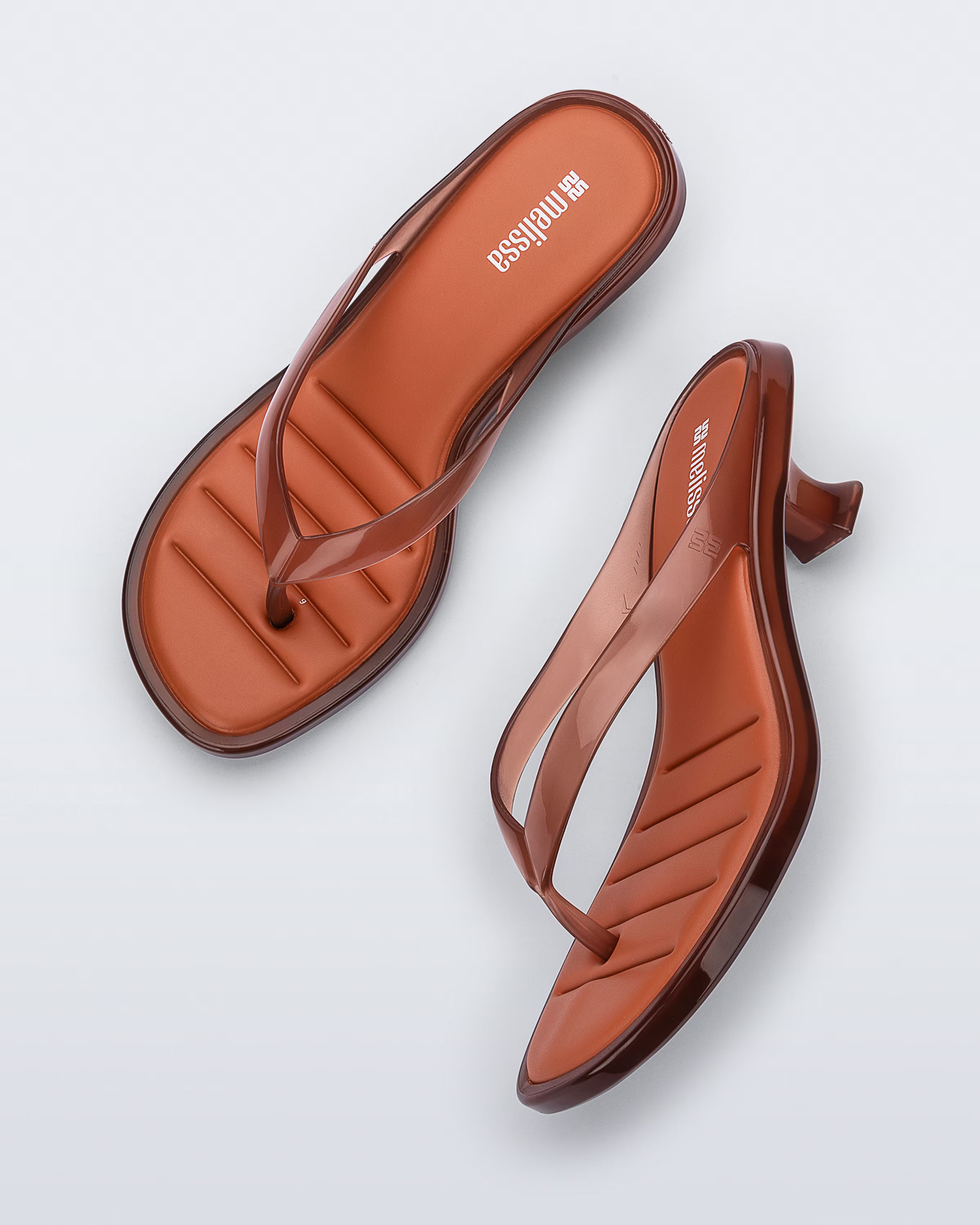 Melissa Thong Kitten Heel - Brown