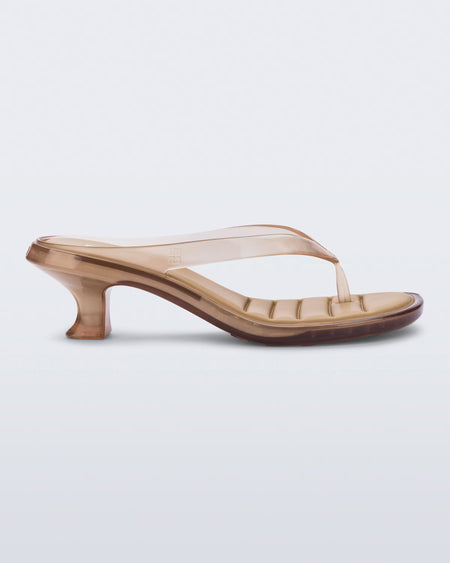 Melissa Thong Kitten Heel - Clear Beige