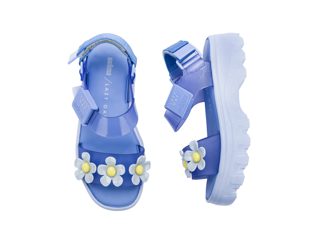 Melissa Kick Off Sandal ＋ Lazy Oaf - Blue with Flower