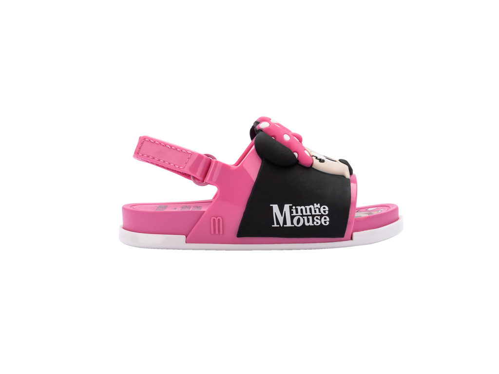 Mini Melissa + Mickey Beach Slide BB - Pink Black