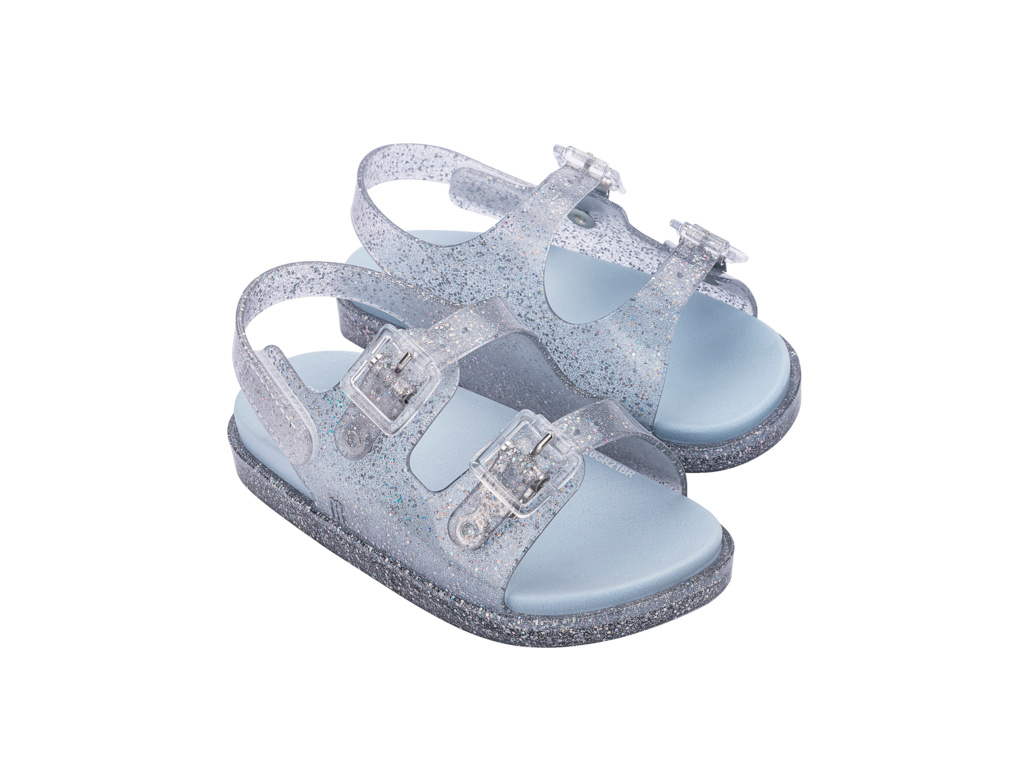 Mini Melissa Wide Sandal BB - Clear Glitter