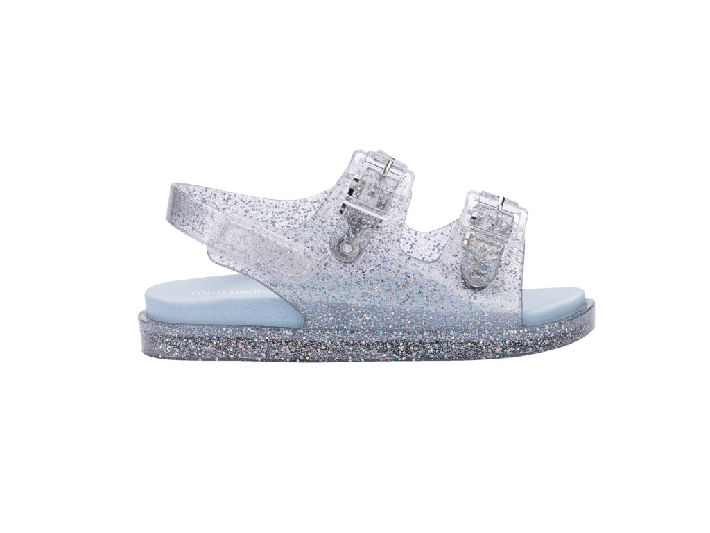 Mini Melissa Wide Sandal BB - Clear Glitter