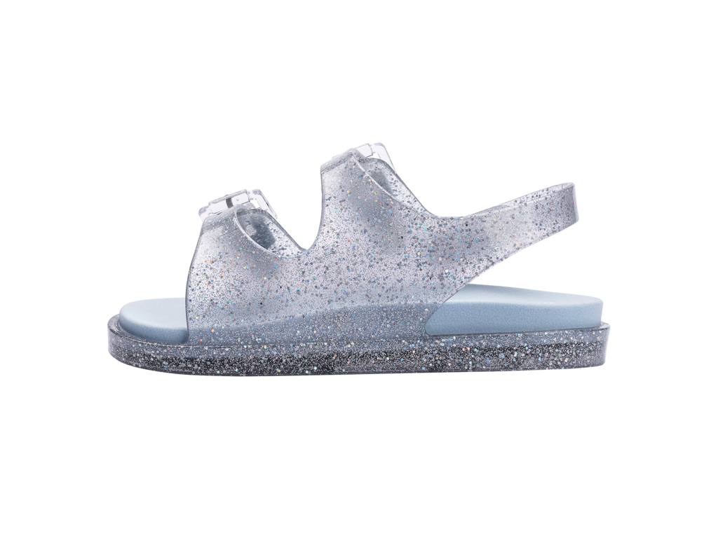 Mini Melissa Wide Sandal BB - Clear Glitter