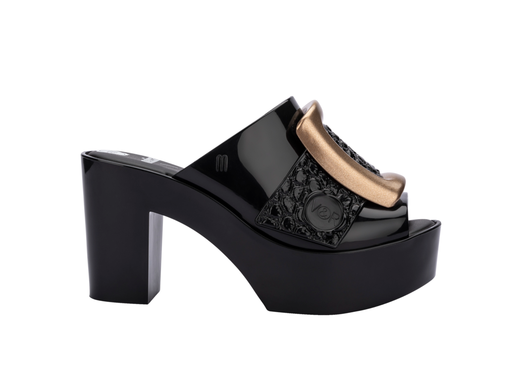 Melissa Viktor Rolf Buckle Up Mule Black Gold