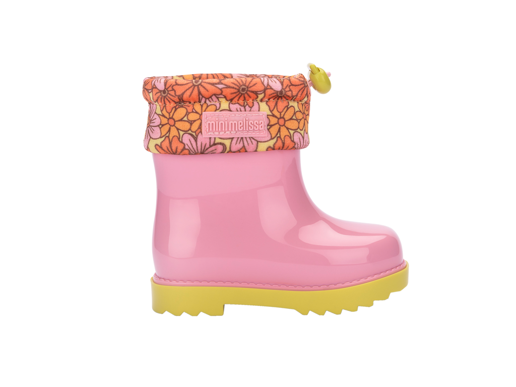 Mini Melissa Rain Boot III - Pink Yellow