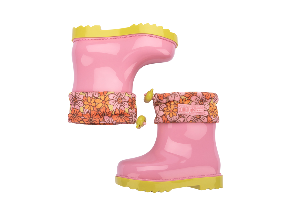 Mini Melissa Rain Boot III - Pink Yellow