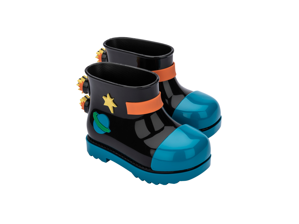 Mini Melissa Rain Boot + Fabula BB - Blue Black | MelissaAustralia