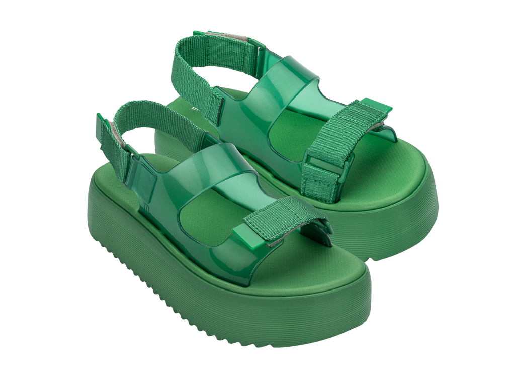 Green 2025 jelly sandals