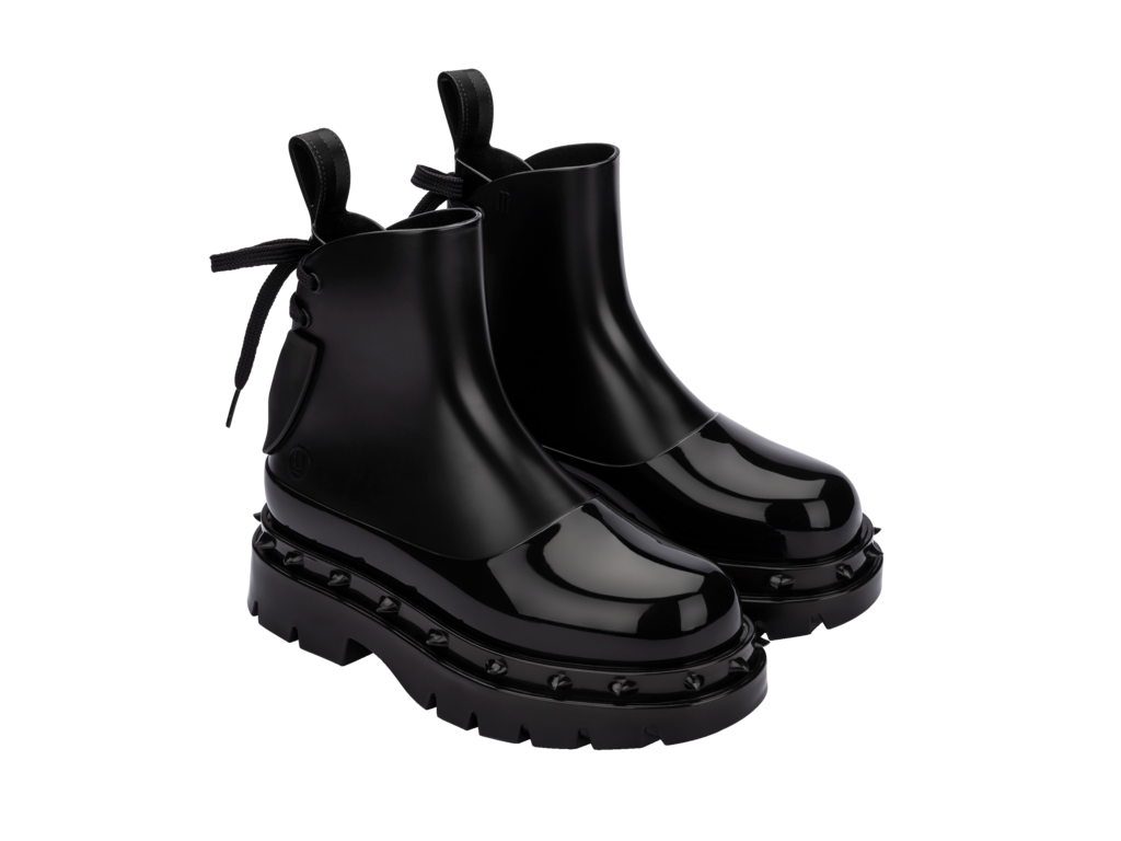 Spiked online leather boots